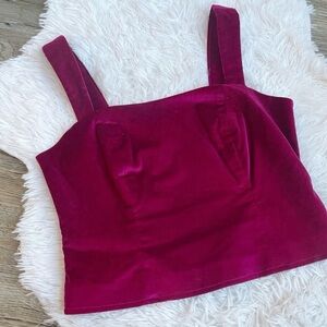 Maeve Anthropologie Emmanuelle Velvet Top 4 Small Christmas Balletcore Coquette